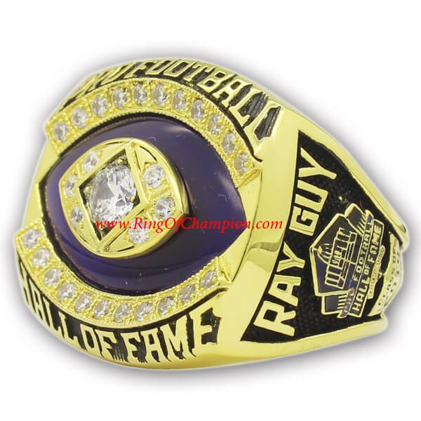 2014 Hall of Fame Gray Guy Pro Football Championship Ring, Custom Hall of Fame Champions Ring