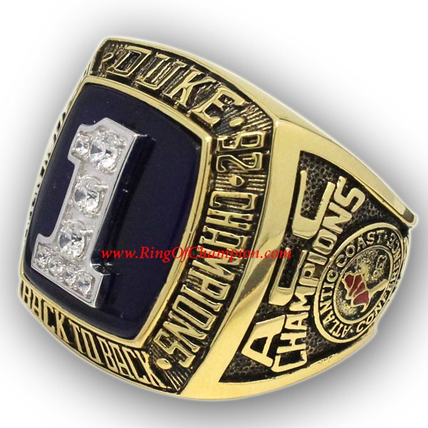 NCAA 1992 Duke Blue Devils Men's Basketball National College Championship Ring