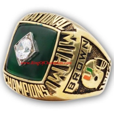 NCAA 1987 Miami Hurricanes Men's Football National College Championship Ring NCAA 1987 Miami Hurricanes Men's Football National College Championship Ring