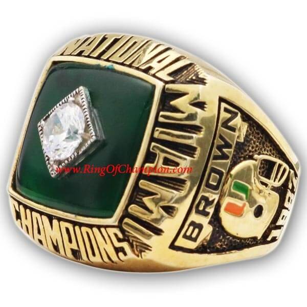 NCAA 1987 Miami Hurricanes Men's Football National College Championship Ring