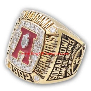 NCAA 1992 Alabama Crimson Tide Men's Football National College Championship Ring