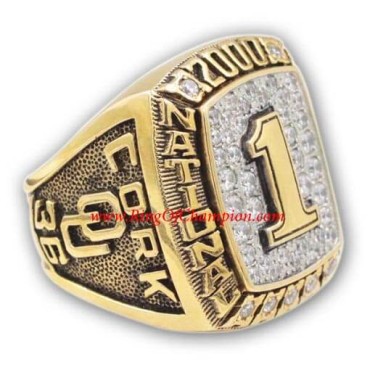 NCAA 2000 Oklahoma Sooners Men's Football National College Championship Ring