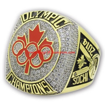 Olympic 2014 Canada Winter Hockey Team Gold Medal Championship Ring, Replica Olympic Champions Ring