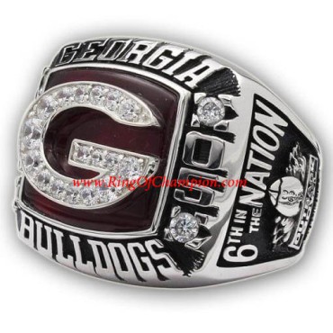 OutBack Bowl 2004 - 2005 Georgia Bulldogs Men's Football College Championship Ring OutBack Bowl 2004 - 2005 Georgia Bulldogs Men's Football College Championship Ring
