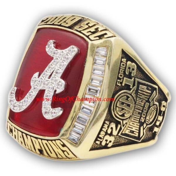 SEC 2009 Alabama Crimson Tide Men's Football National College Championship Ring