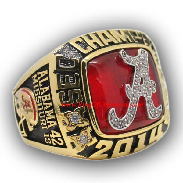 SEC 2014 Alabama Crimson Tide Men's Football National College Championship FAN Ring