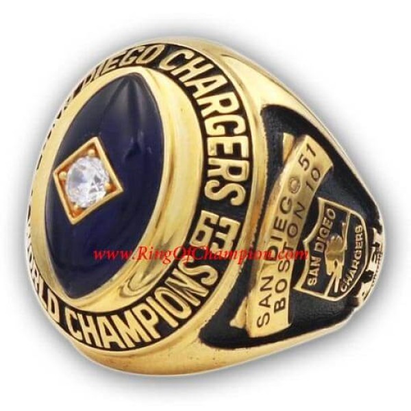 NFL 1963 San Diego Chargers Men's Football World Championship Ring, Replica San Diego Chargers Ring