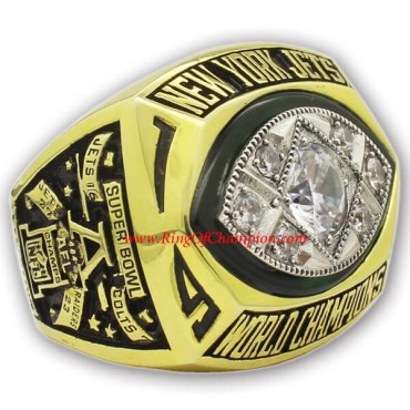 NFL 1968 New York Jets Super Bowl III World Championship Ring, Replica New York Jets Ring NFL 1968 New York Jets Super Bowl III World Championship Ring, Replica New York Jets Ring