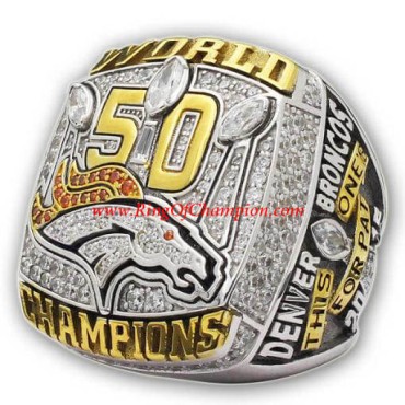 NFL 2015 Denver Broncos Super Bowl 50 World Championship Ring, Custom Denver Broncos Champions Ring NFL 2015 Denver Broncos Super Bowl 50 World Championship Ring, Custom Denver Broncos Champions Ring