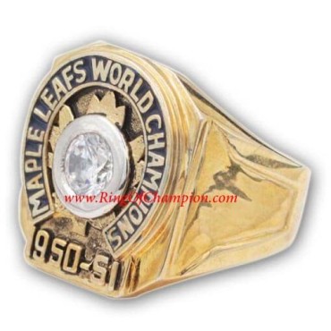 NHL 1950 - 1951 Toronto Maple Leafs Stanley Cup Championship Ring, Custom Toronto Maple Leafs Champions Ring
