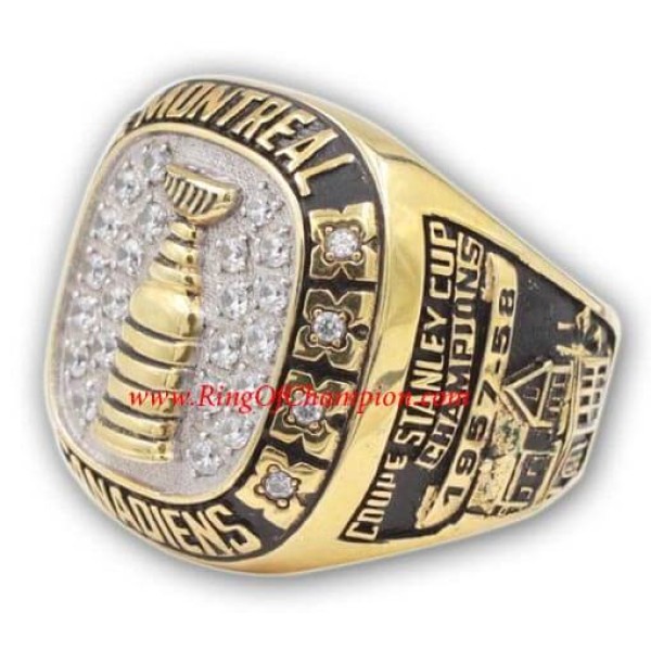 NHL 1957 Montreal Canadiens Stanley Cup Championship Ring, Custom Montreal Canadiens Champions Ring