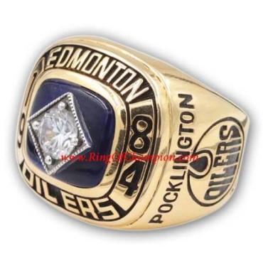 NHL 1984 Edmonton Oilers Stanley Cup Championship Ring, Custom Edmonton Oilers Champions Ring NHL 1984 Edmonton Oilers Stanley Cup Championship Ring, Custom Edmonton Oilers Champions Ring