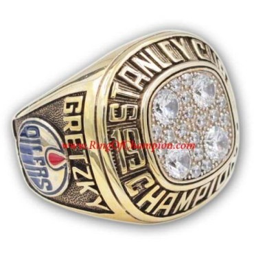 NHL 1988 Edmonton Oilers Stanley Cup Championship Ring, Custom Edmonton Oilers Champions Ring NHL 1988 Edmonton Oilers Stanley Cup Championship Ring, Custom Edmonton Oilers Champions Ring