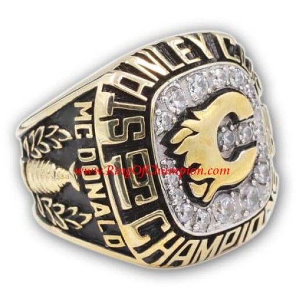 NHL 1989 Calgary Flames Stanley Cup Championship Ring, Custom Calgary Flames Champions Ring