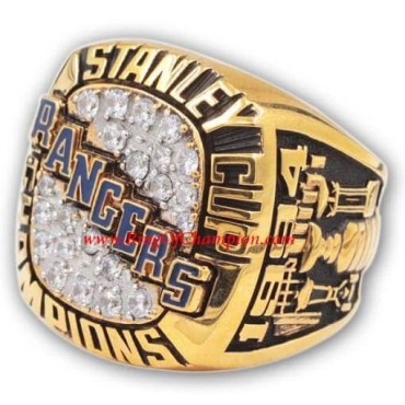 NHL 1994 New York Rangers Stanley Cup Championship Ring, Custom New York Rangers Champions Ring NHL 1994 New York Rangers Stanley Cup Championship Ring, Custom New York Rangers Champions Ring
