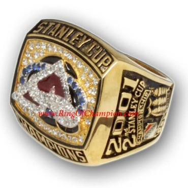 NHL 2001 Colorado Avalanche Stanley Cup Championship Ring, Custom Colorado Avalanche Champions Ring NHL 2001 Colorado Avalanche Stanley Cup Championship Ring, Custom Colorado Avalanche Champions Ring