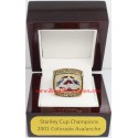 NHL 2001 Colorado Avalanche Stanley Cup Championship Ring, Custom Colorado Avalanche Champions Ring