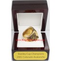 NHL 2001 Colorado Avalanche Stanley Cup Championship Ring, Custom Colorado Avalanche Champions Ring
